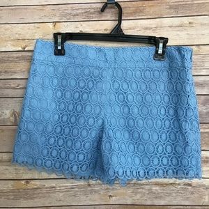 Ann Taylor LOFT Blue Crochet Shorts Size 6